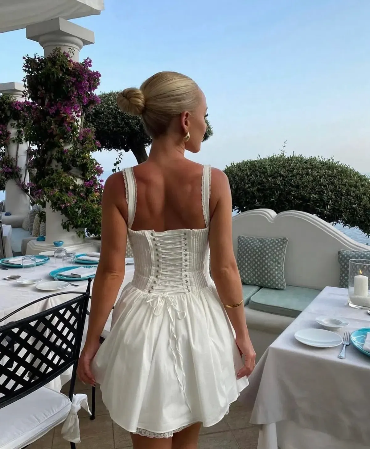 House of CB Pietra Corset Mini Dress White  Size S/Au 8  - Image 3