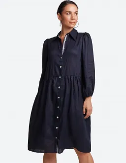 eb&ive Studio Midi Shirt Dress Navy Size S / AU 8-10 for rent on The Volte - image 4
