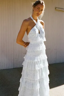 Anne Louise Boutique Lovette Halter Neck Dress White Size 14 for rent on The Volte - image 2