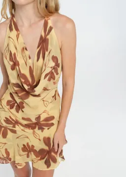 Benni Harlow Halter Mini Dress Yellow Size 8 for rent on The Volte - image 3