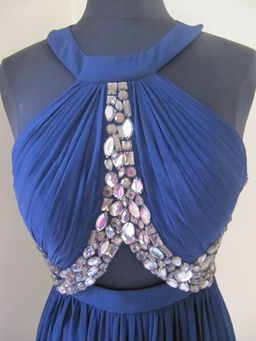 Bariano Embelished cut out gown Dress Navy Size 10 for rent on The Volte - image 3