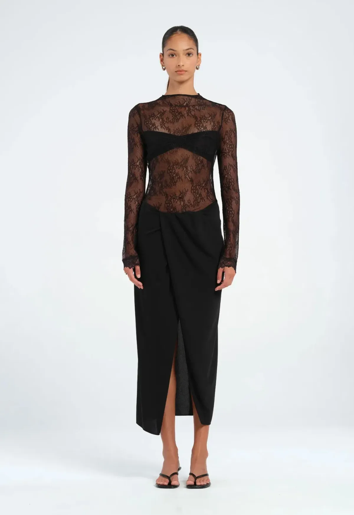 Benni Colton Midi Dress in Black Size 8 - Image 1