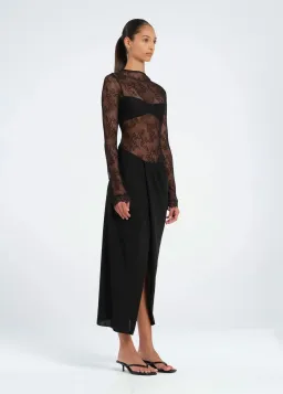 Benni Colton Midi Dress in Black Size 8 for rent on The Volte - image 2
