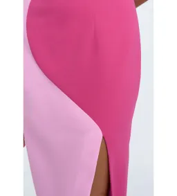 By Johnny Caterina Two Tone Curve Midi Pink Multi Size 6 for rent on The Volte - image 5