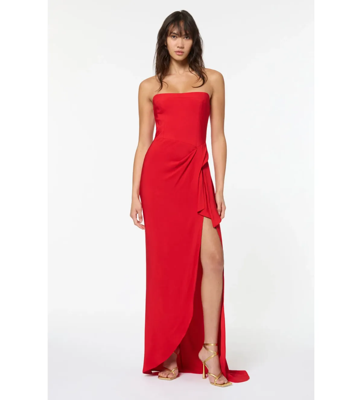 Manning Cartel Asymmetrical Games Strapless Gown Red Size 10 - Image 1