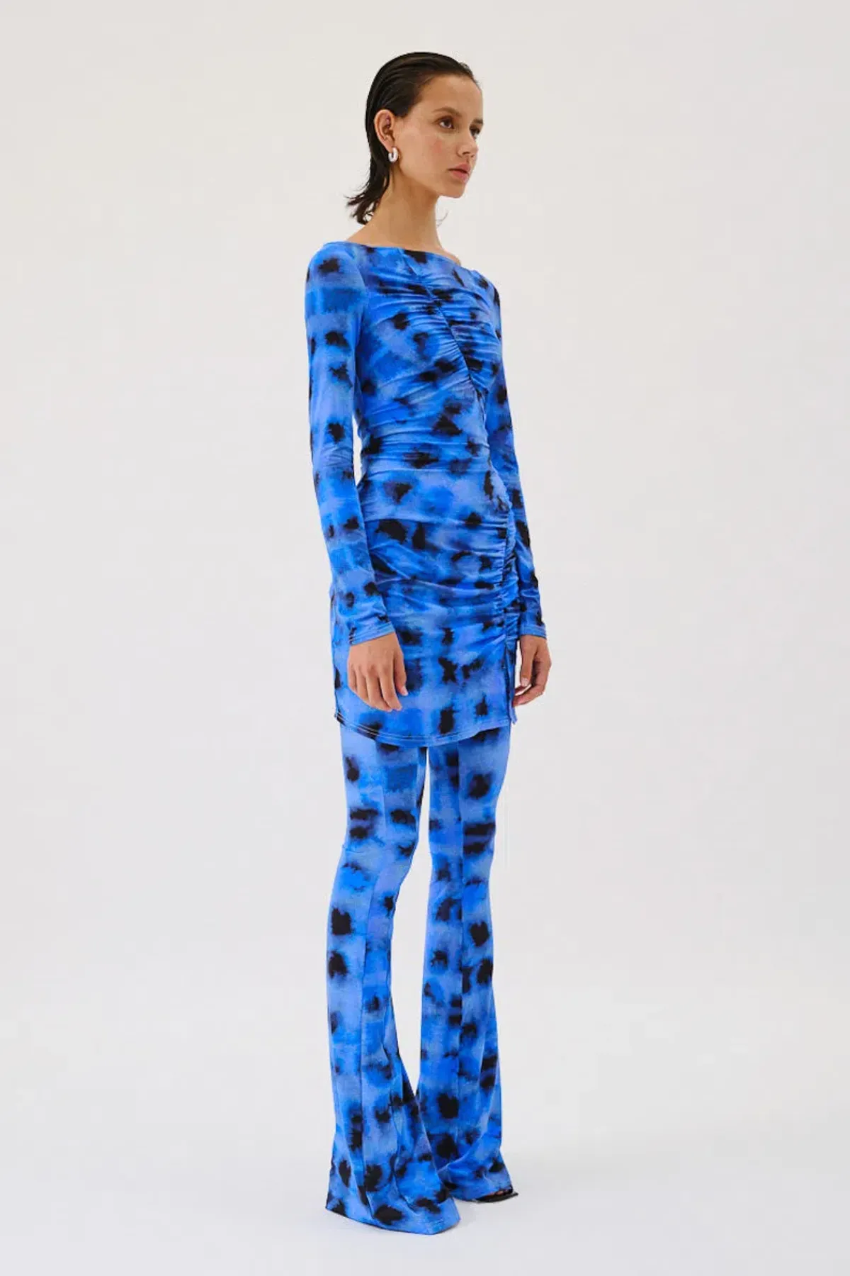 Suboo Shibori Gathered Pants Blue Size 8/S - Image 3