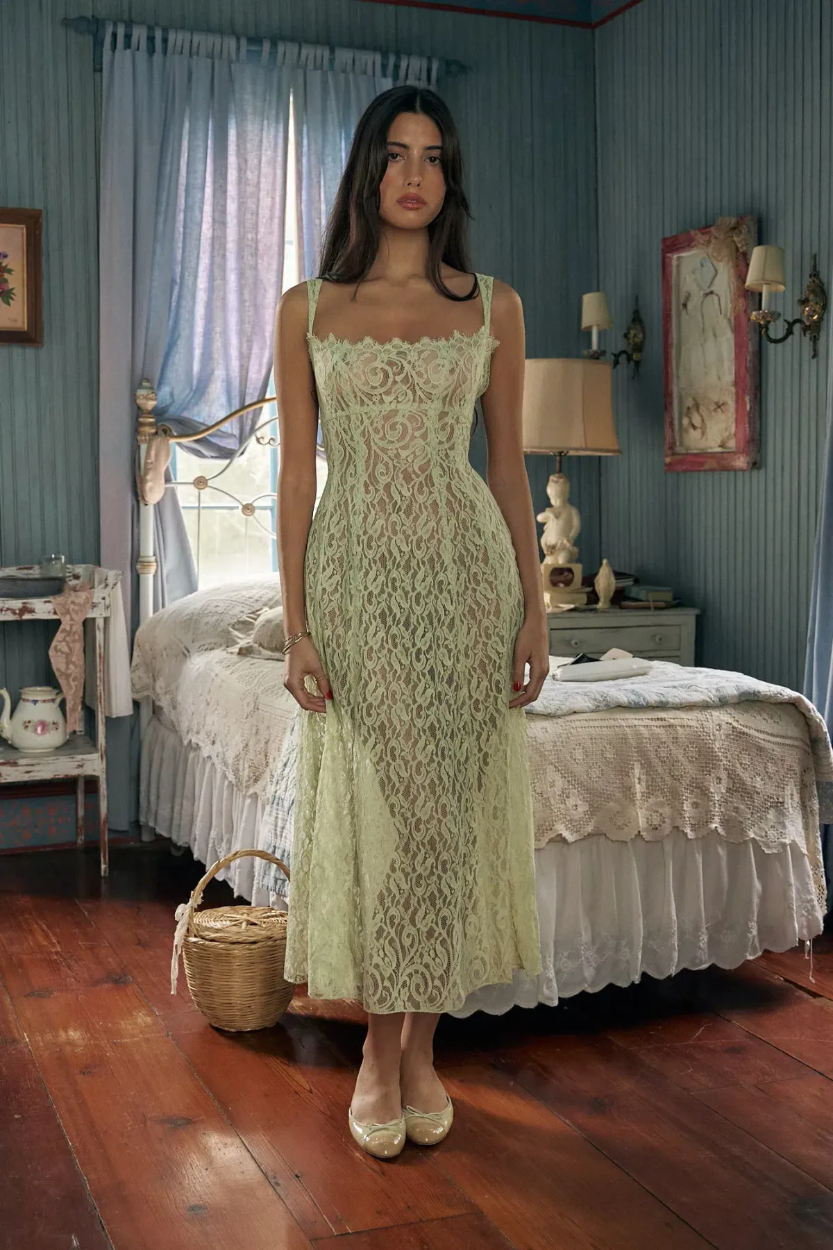 Mirror Palais The Macaron Midi Dress Pistachio Size 6 - Image 1