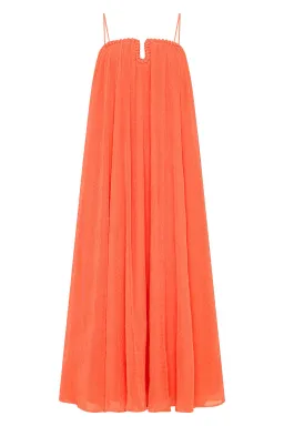 AJE Filigree Sweetheart Midi Dress Sunset Orange Size 8  for rent on The Volte - image 3