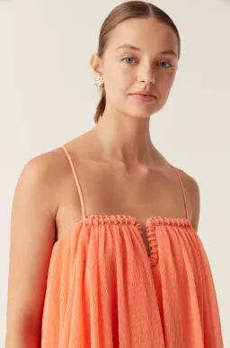 AJE Filigree Sweetheart Midi Dress Sunset Orange Size 8  for rent on The Volte - image 2