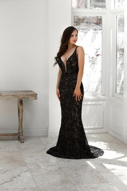 Zavana Bridal Beyonce Dress Black Size 12 for rent on The Volte - image 1
