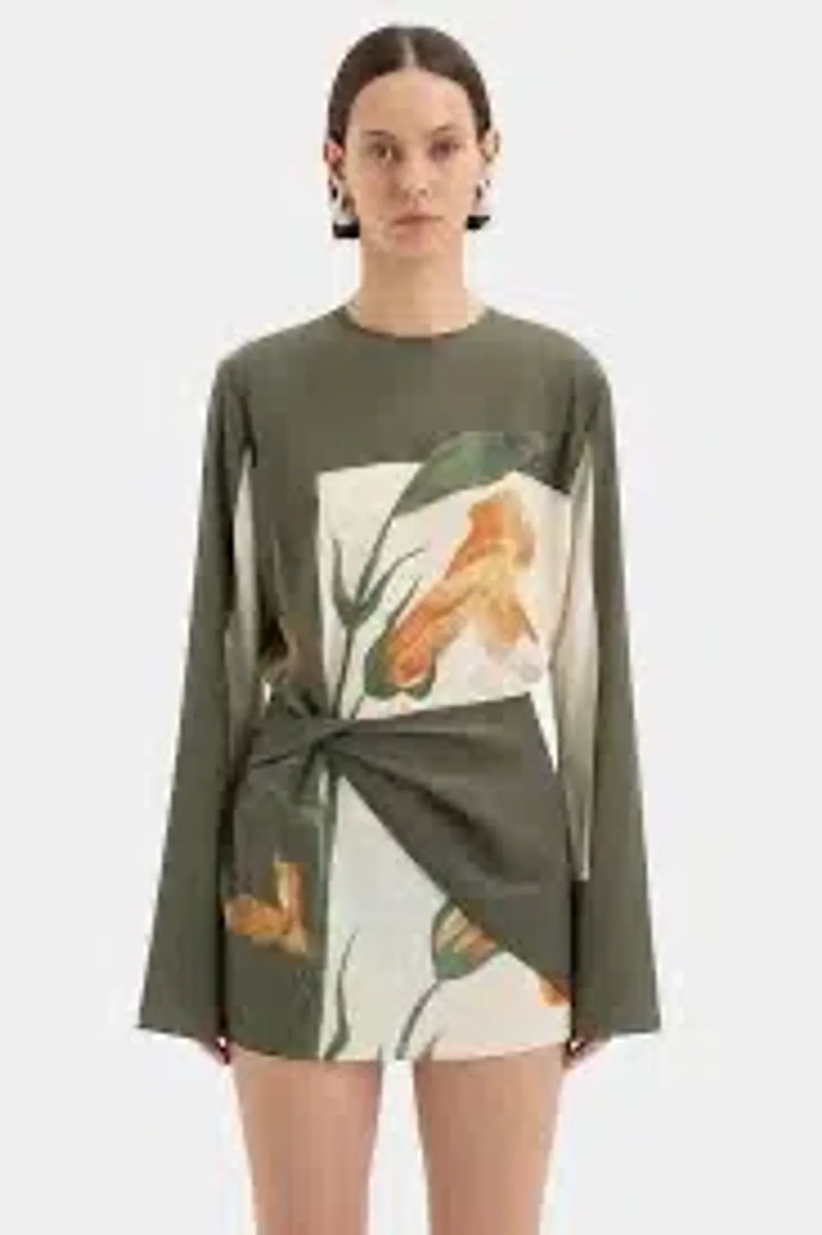 Sir The Label Constance Twist Mini Dress Print Size 2 - Image 1