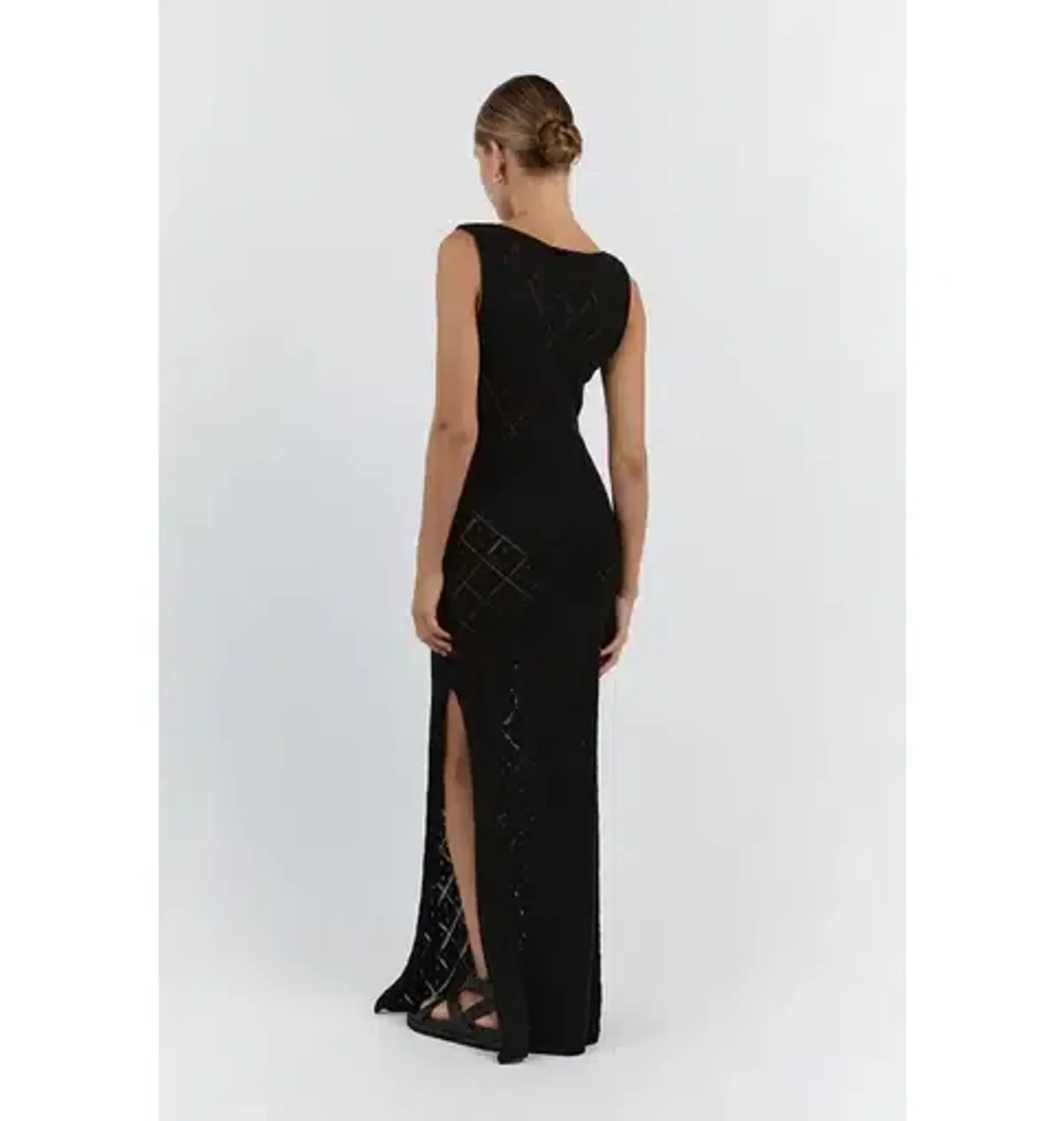 Dissh Sorrento Crochet Maxi Dress Black Size 10 - Image 3
