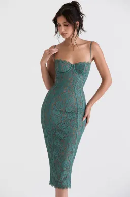 House of CB Joelle Forest Lace Midi Dress Green Size 10 for rent on The Volte - image 1