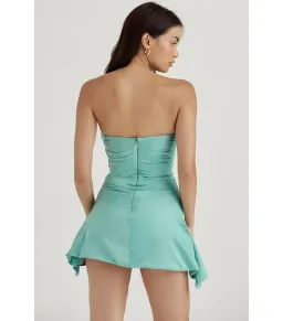 House of CB Jasmine Draped Strapless Corset Dress Jade Size S / AU 8 for rent on The Volte - image 3
