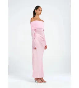 Benni Yasmin Off Shoulder Maxi Baby Pink Size 6 for rent on The Volte - image 1
