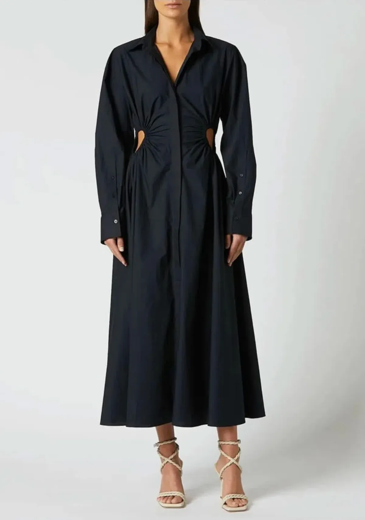 Scanlan Theodore Cotton Cut Out Dress in Navy Size 10 - Image 1