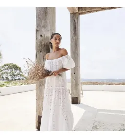 Palm Noosa Amalfi Broderie Anglais Maxi Dress White Size AU 10 for rent on The Volte - image 2