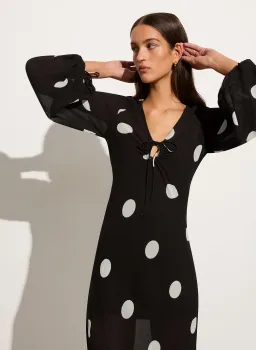 Faithfull The Brand Santos Maxi Dress Veia Polka Dot Chocolate Size AU 8 for rent on The Volte - image 5