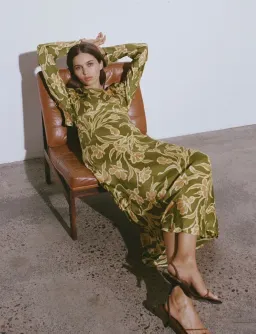 Faithfull Da Cova Maxi Green Floral Size 8 for rent on The Volte - image 1