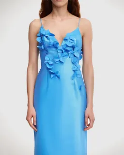 Acler Isla Column Midi Dress Blue Size 12 for rent on The Volte - image 4