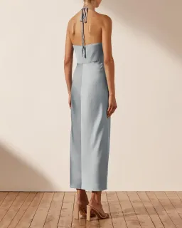 Shona Joy Luxe Twist Front Halter Midi Dress Azure Size 6 for rent on The Volte - image 3