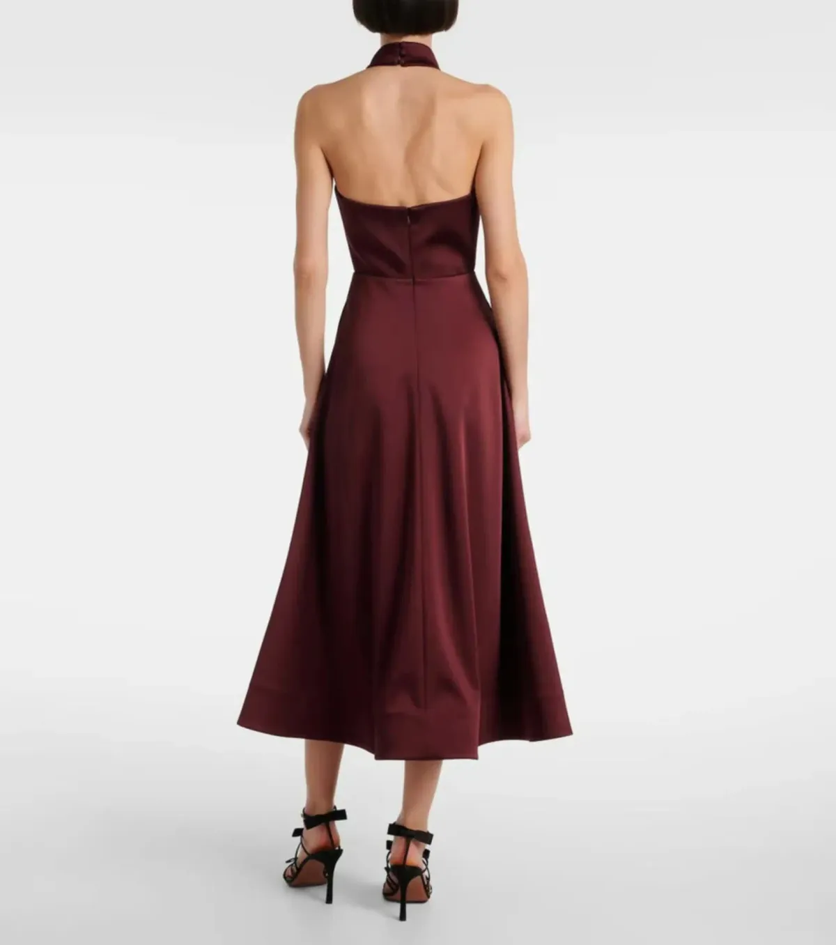 Rebecca Vallance Merlot Halter Midi Dress Size AU 10 - Image 2