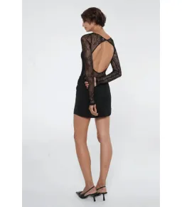 Benni Yana Lace Mini Dress- Black- Size 6 for rent on The Volte - image 4