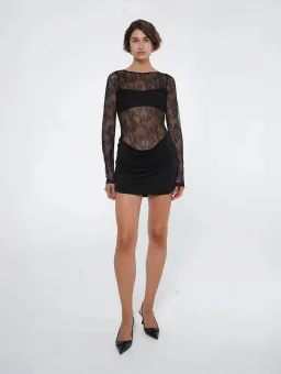 Benni Yana Lace Mini Dress- Black- Size 12 for rent on The Volte - image 2