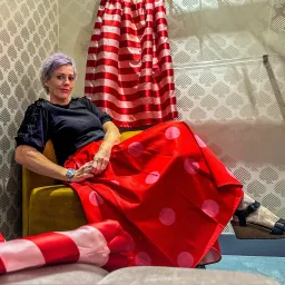 Kate Spade Giant Dot Faille Midi Skirt Orange Print Size 8 US / 12 UK/AU for rent on The Volte - image 5