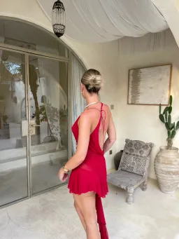 Natalie Rolt Felicity Mini Dress- Cherry Red- Size 2 (AU 10) for rent on The Volte - image 2