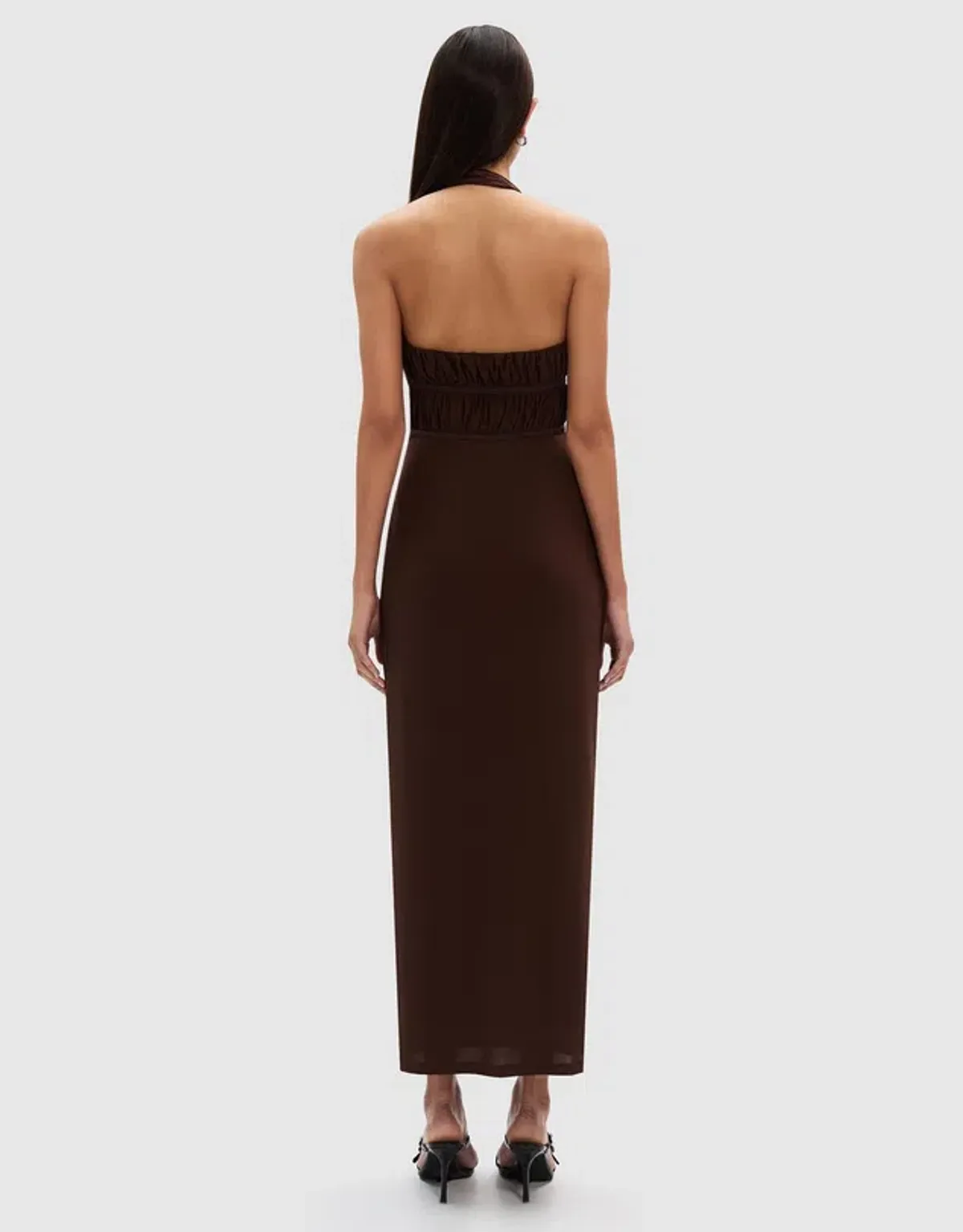 Misha Celine Mesh Midi Dress Espresso Size 6/XS - Image 2