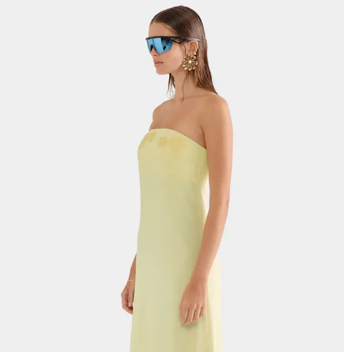 Venroy Beaded Strapless Maxi Dress Yellow Size XS / AU Size 6 - Image 2