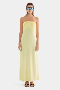 Venroy Beaded Strapless Maxi Dress Yellow Size XS / AU Size 6 for rent on The Volte - image 1