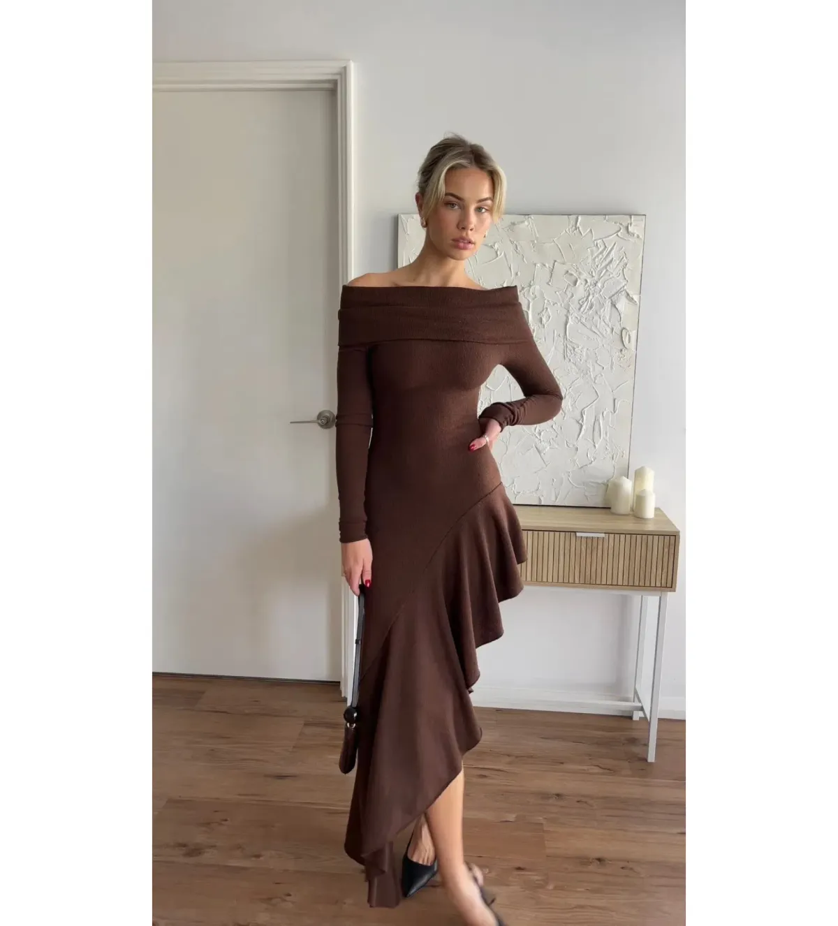 Arcina Ori Bella Midi Dress- Brown- Size XS/ AU 6 - Image 2