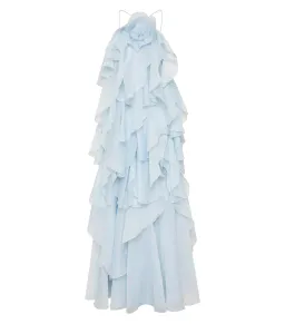 Aje Pandorea Layered Maxi Dress in Silver Blue Size AU 8 for rent on The Volte - image 5