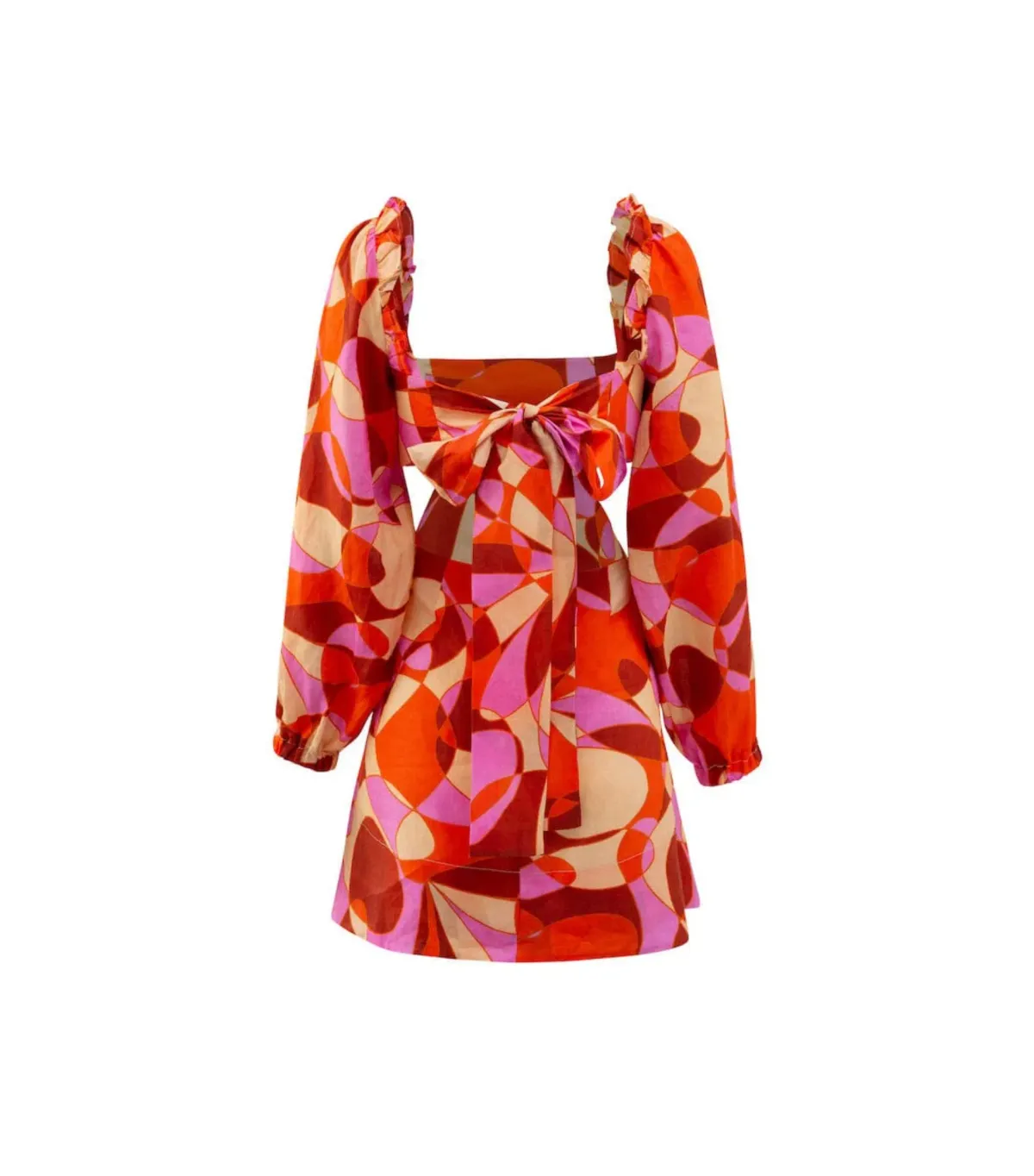 Sofia The Label Goldie Cut Out Mini Dress Retro Print Size AU 8  - Image 5