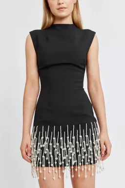 Odd Muse The Ultimate Muse Pearl Drop Sleeveless Mini Dress Black Size M / AU 10 for rent on The Volte - image 3