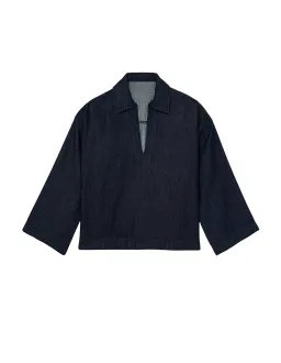 Reiss Reed Deep V Woven Top in Indigo Size UK 12 / AU 12 for rent on The Volte - image 4
