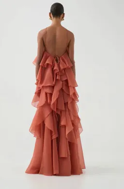 Aje Pandorea Maxi Dress Coral Clay Size 16  for rent on The Volte - image 6