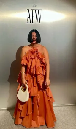 Aje Pandorea Maxi Dress Coral Clay Size 16  for rent on The Volte - image 2