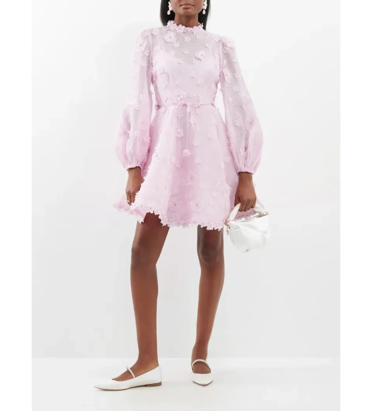 Zimmermann Matchmaker Lift Off Linen and Silk Mini Dress Pink Size 0P/AU 6 - Image 1