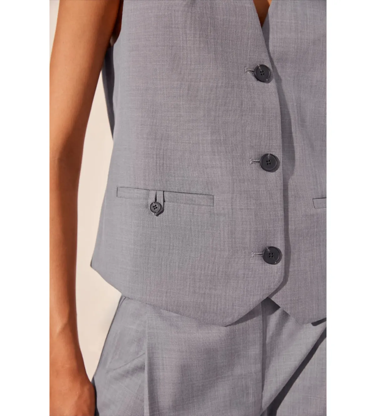 Shona Joy Asher Oversized Tailored Vest in Steel Grey Size AU 8 - Image 5