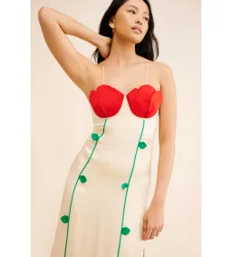 Farm Rio Beige Rose Shaped Bodice Sleeveless Maxi Dress Size AU 8 for rent on The Volte - image 4