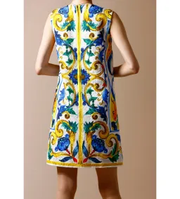 Dolce & Gabbana Majolica Print Mini Dress Multi Size AU 6 for rent on The Volte - image 3