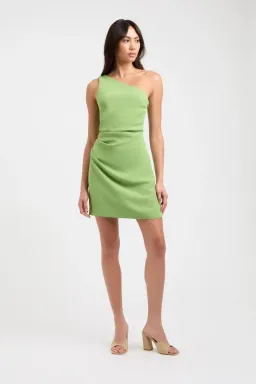 Kookai Alpha Rouched One Shoulder Dress Mini Green Size 6 for rent on The Volte - image 1