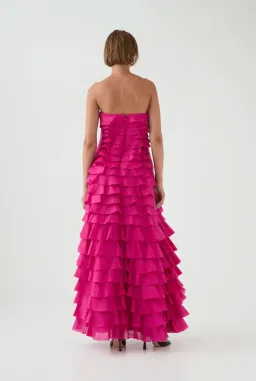 Aje Fleur Pleated Gown Magenta Size 10 for rent on The Volte - image 10