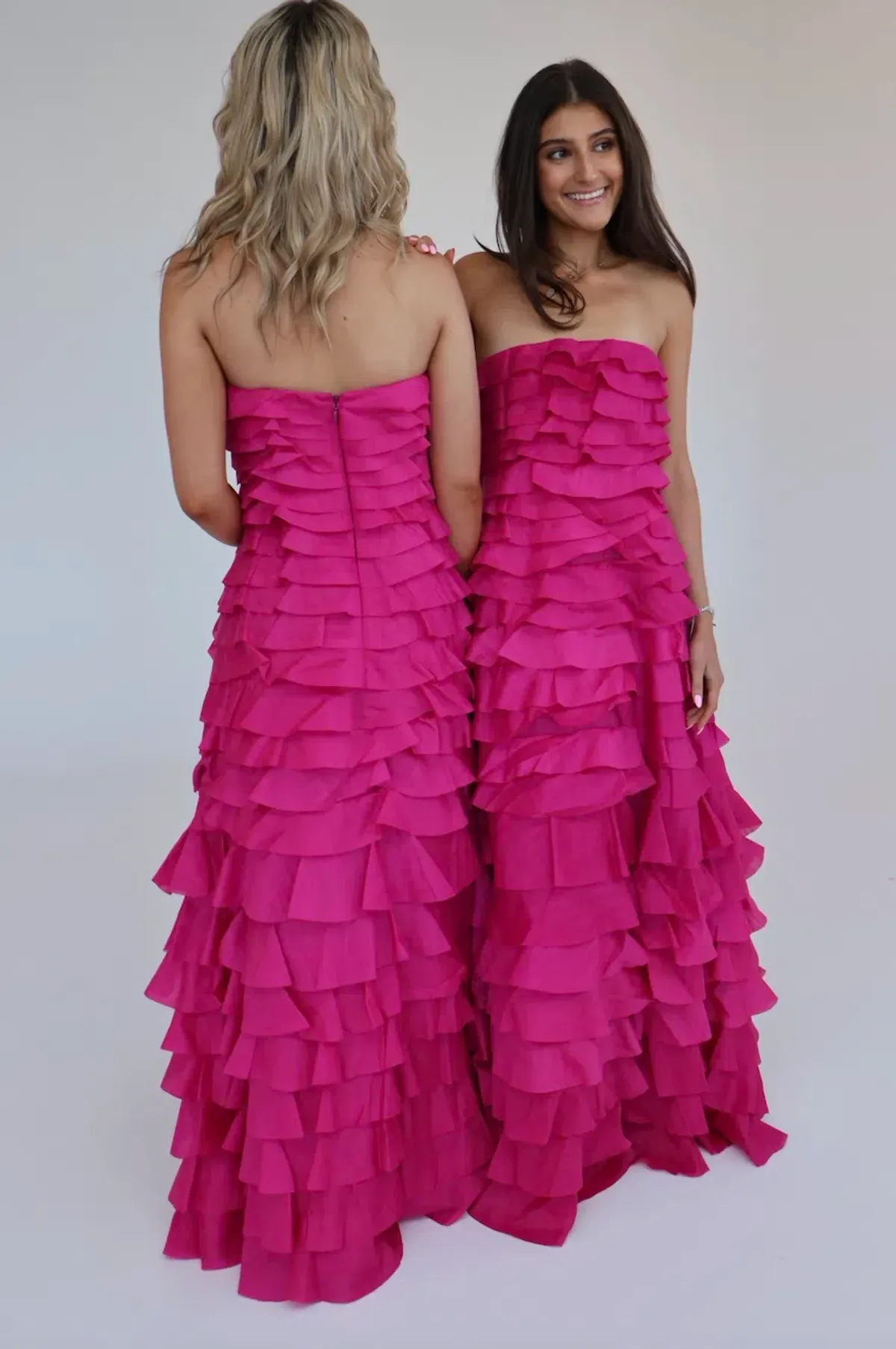 Aje Fleur Pleated Gown Magenta Size 10 - Image 3