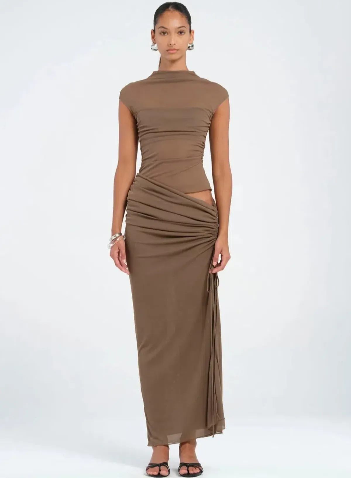 Benni Milo Mesh Maxi in Mushroom Size S/AU 8 - Image 1