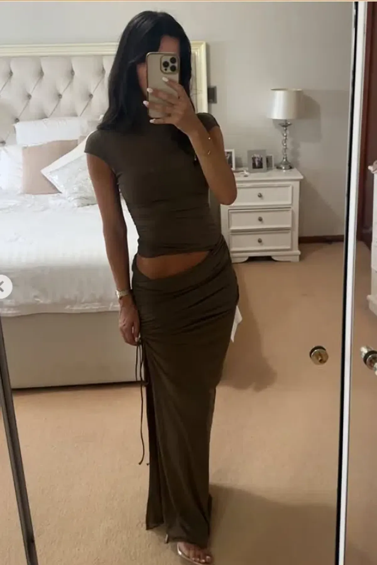 Benni Milo Mesh Maxi in Mushroom Size S/AU 8 - Image 3