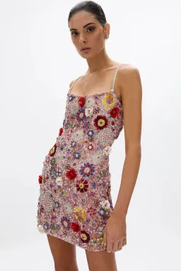 Rachel Gilbert Francesca Mini Dress Pink Multi Size 0 / AU 6 for rent on The Volte - image 1